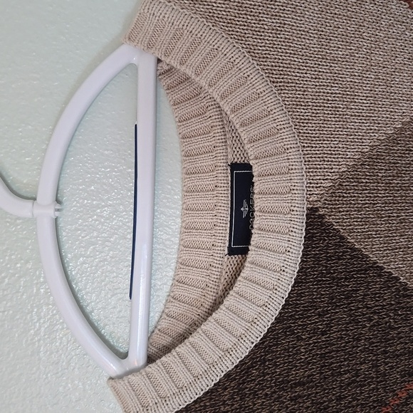 Dockers | Tan & Brown Argyle Print Grandpa Sweater Size Large - Picture 6 of 8